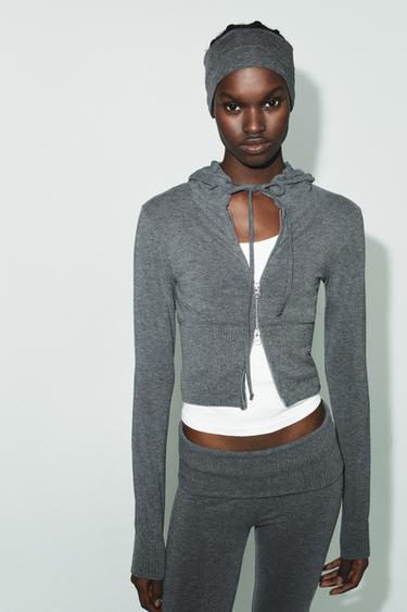 CROPPED SEAMLESS SWEATSHIRT - Grey marl by Zara