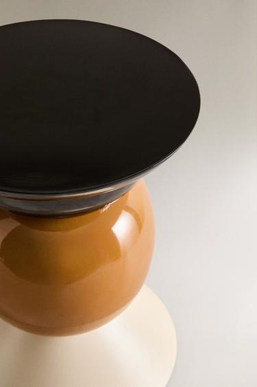 SHINY AND MATTE SIDE TABLE X COLLAGERIE - Mustard by Zara - Image 2