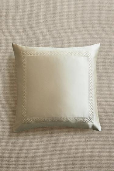 SATEEN CUSHION COVER WITH BORDER - Cava by Zara - Image 2