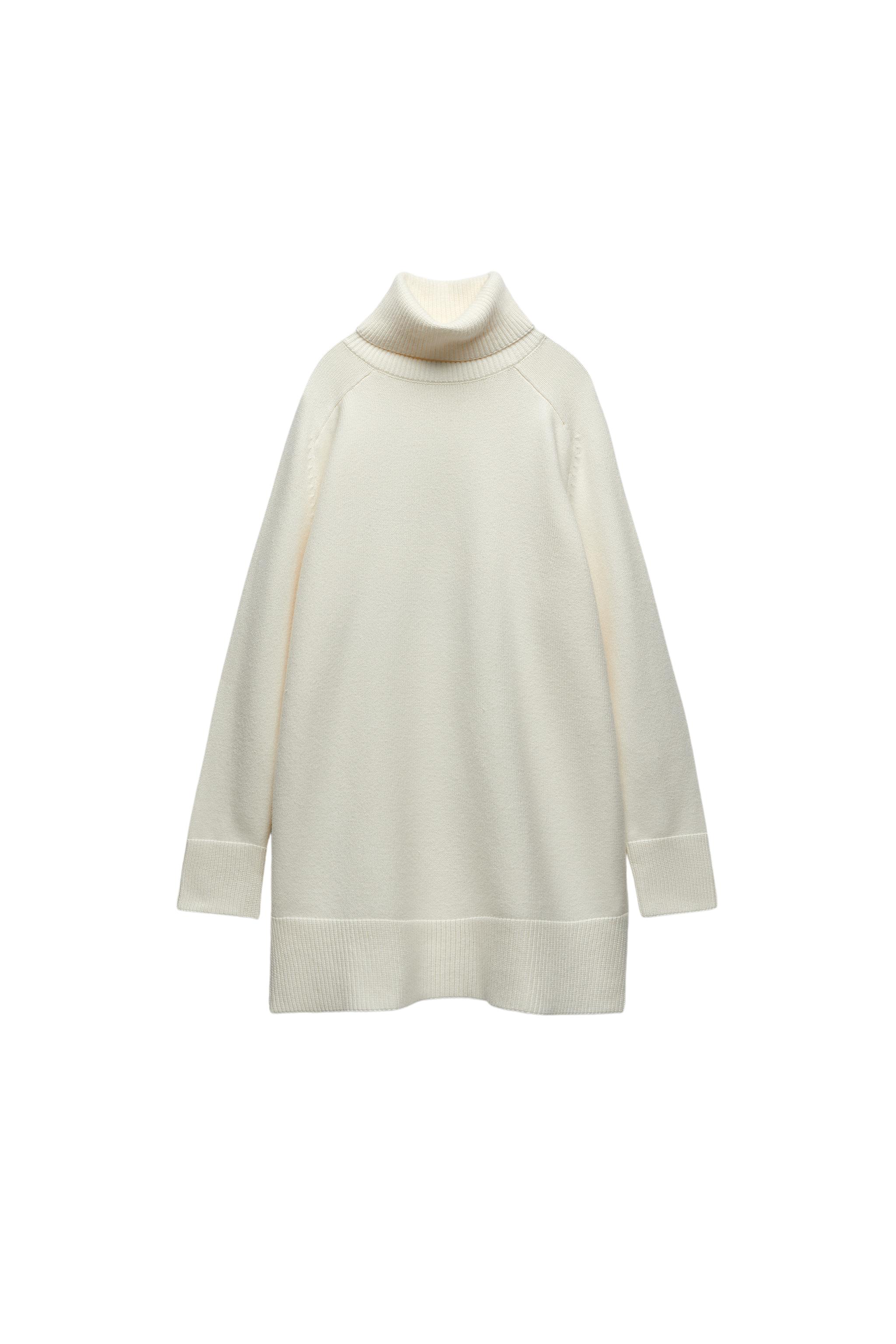 zara high collar knit dress | SECOND HAND classic derby dress shoes