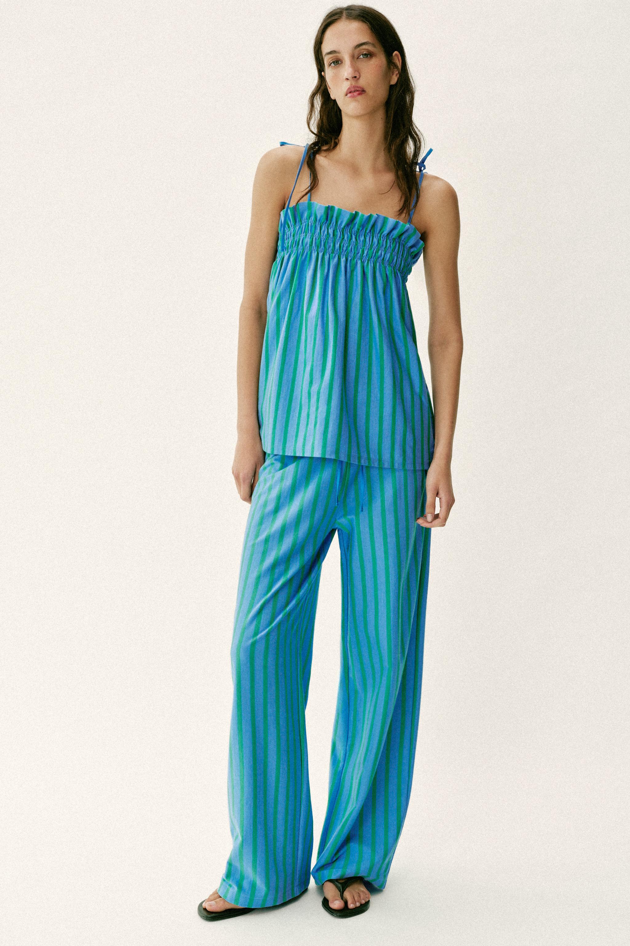 PANTALON PALAZZO À RAYURES