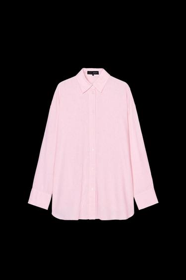 OVERSIZE LINEN BLEND SHIRT - Pastel pink by Zara - Image 0