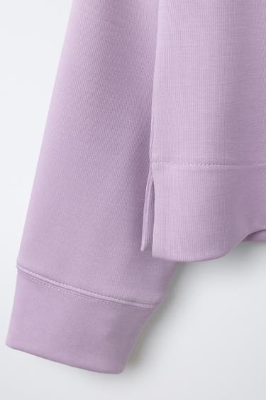 SWEATSHIRT WITH MODAL SLOGAN - Mauve by Zara - Image 3