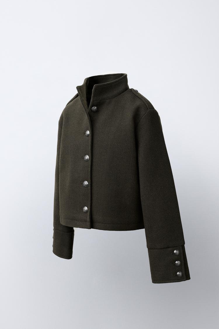 Chaqueta con botones efecto lana 5