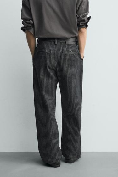 PANTALON CHINO RELAXED À RAYURES - Gris de Zara - Image 2