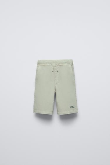 ELASTICATED BERMUDA SHORTS - Light grey by Zara