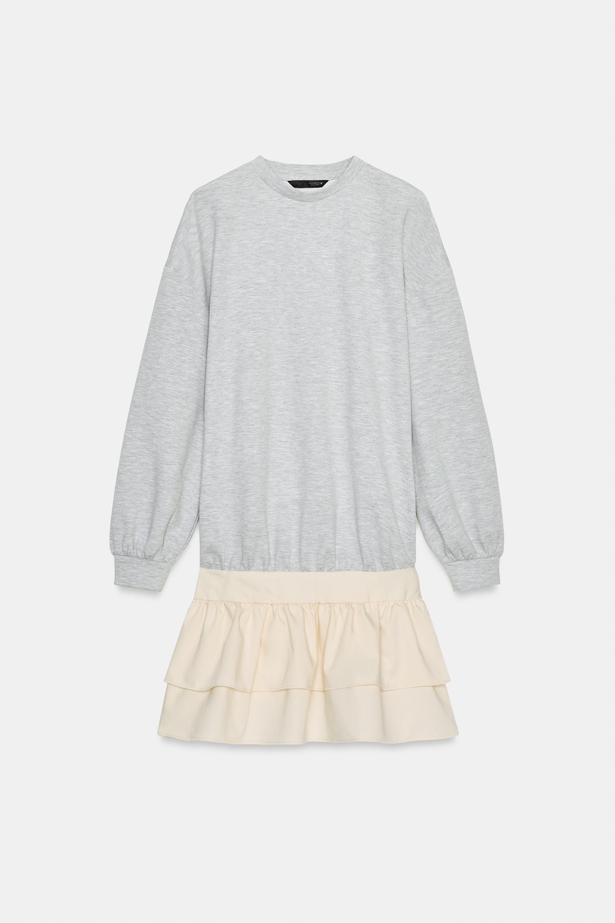 SHORT DRESS WITH CONTRAST RUFFLES