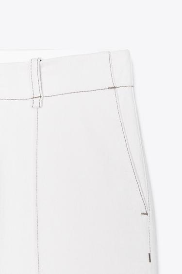 PANTALON BOOTCUT SURPIQÛRES - Blanc de Zara - Image 5