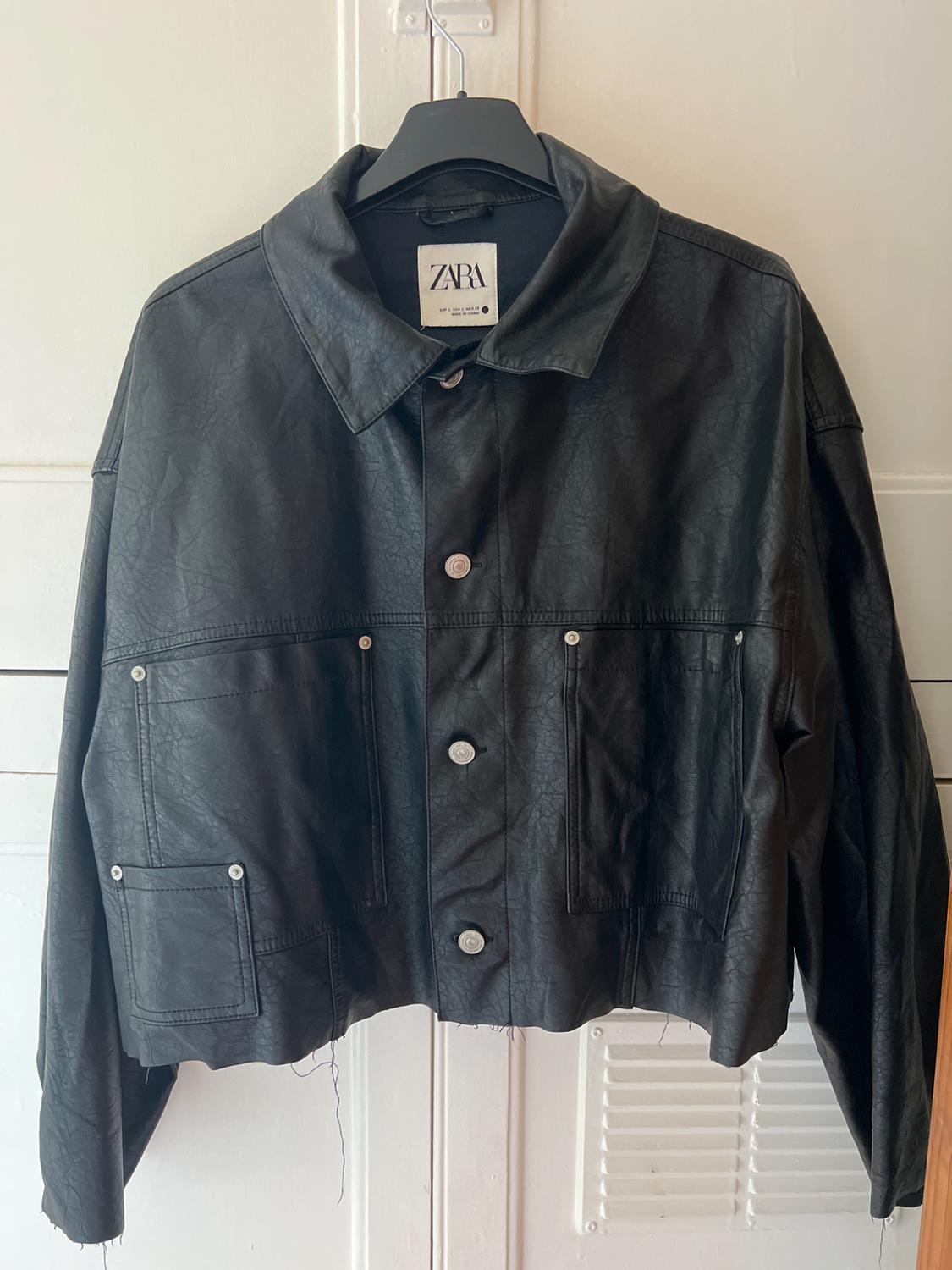 FAUX LEATHER OVERSHIRT