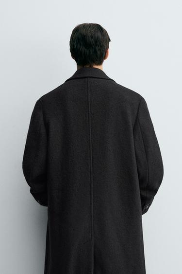 MANTEAU LAINE TEXTURE BOUCLÉ - Noir de Zara - Image 2