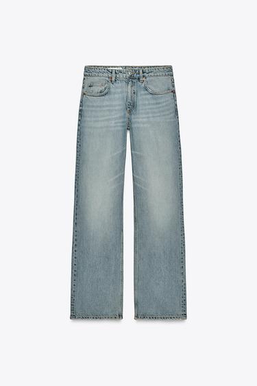 MID-RISE WIDE-LEG TRF JEANS - Light blue by Zara