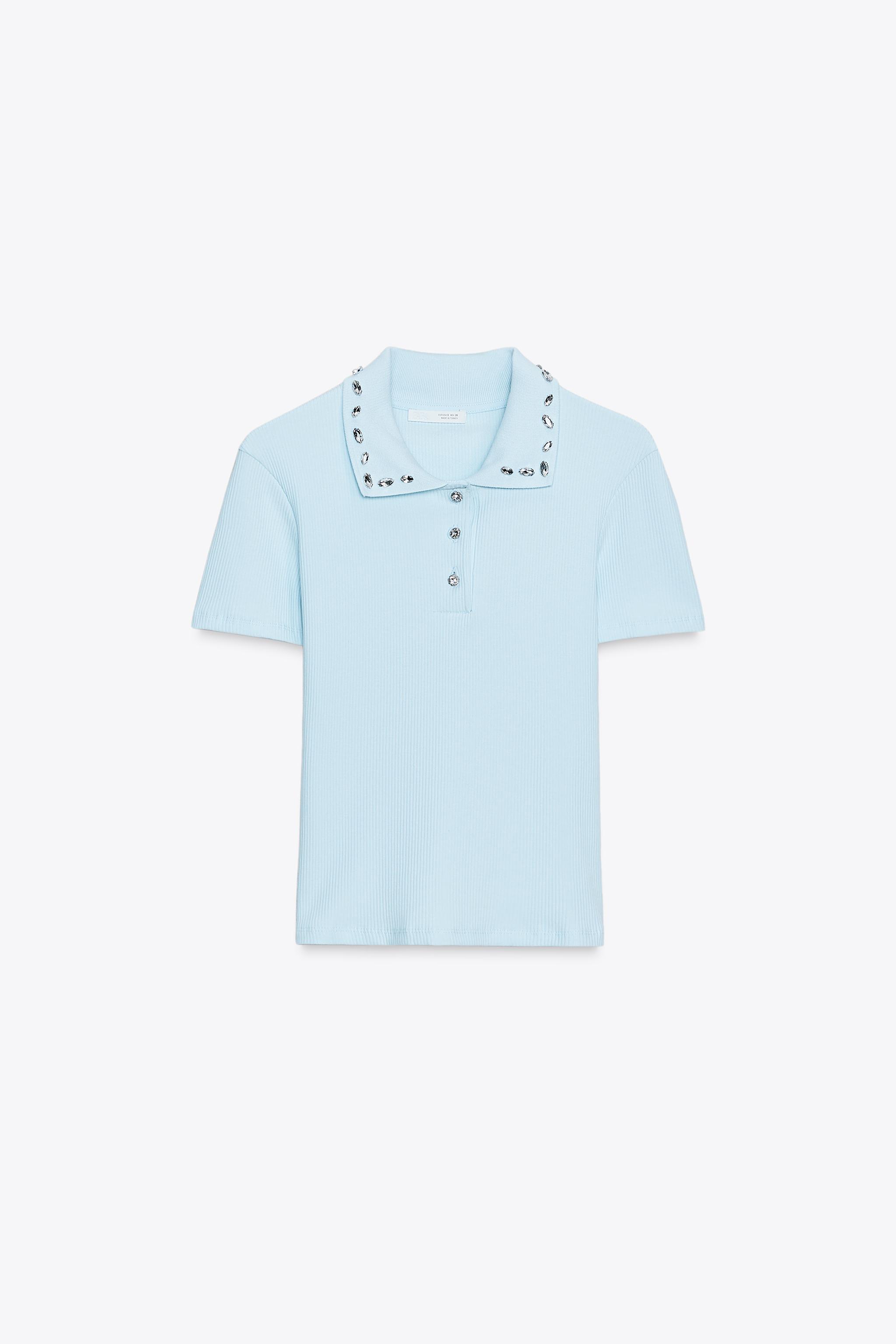 POLO COL BIJOU CÔTELÉ