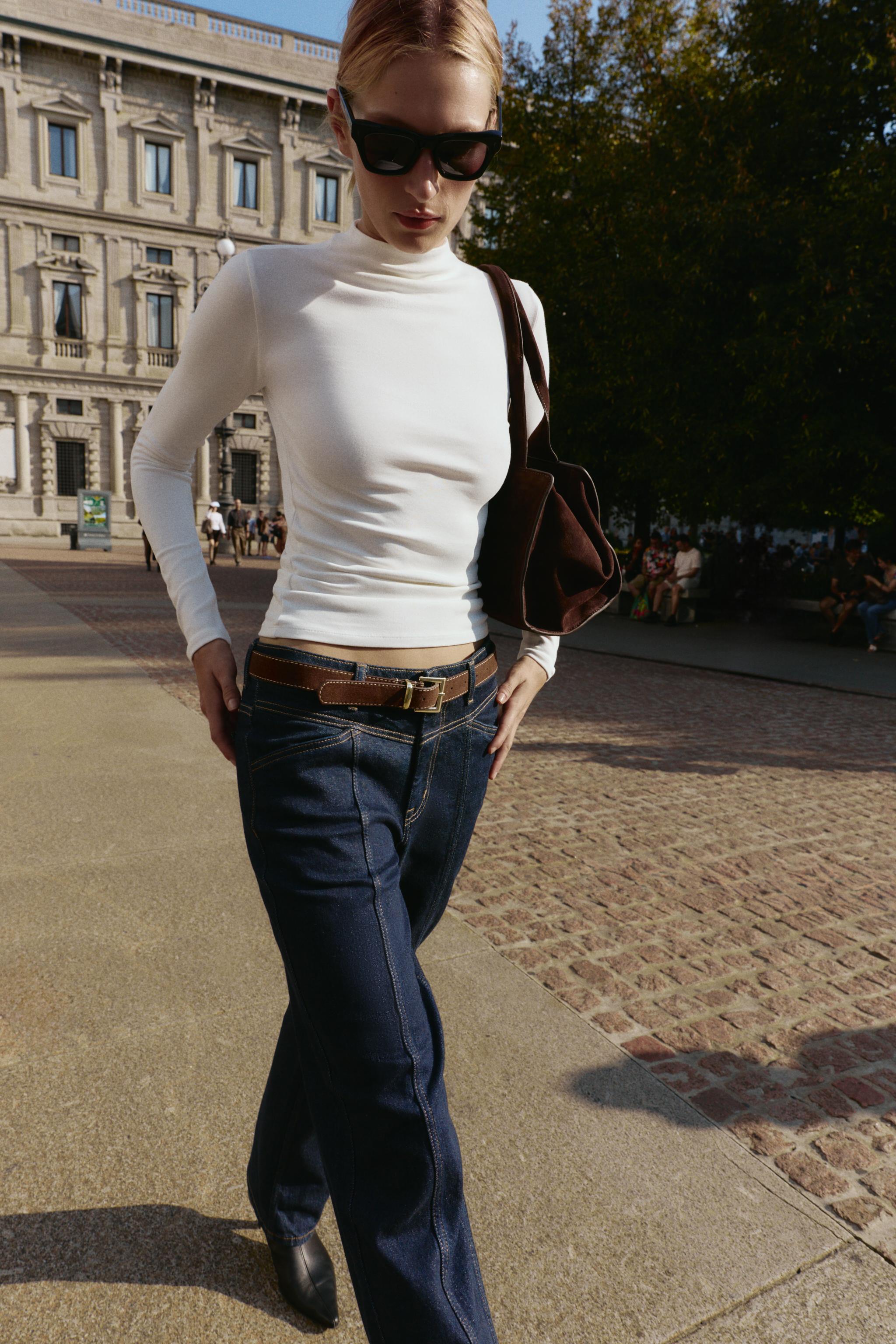 TURTLENECK T-SHIRT - Oyster-white | ZARA Canada