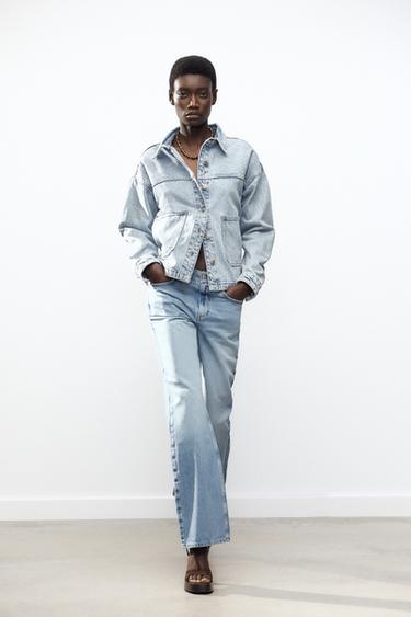 Zara POCKETED Z1975 DENIM JACKET - Light blue