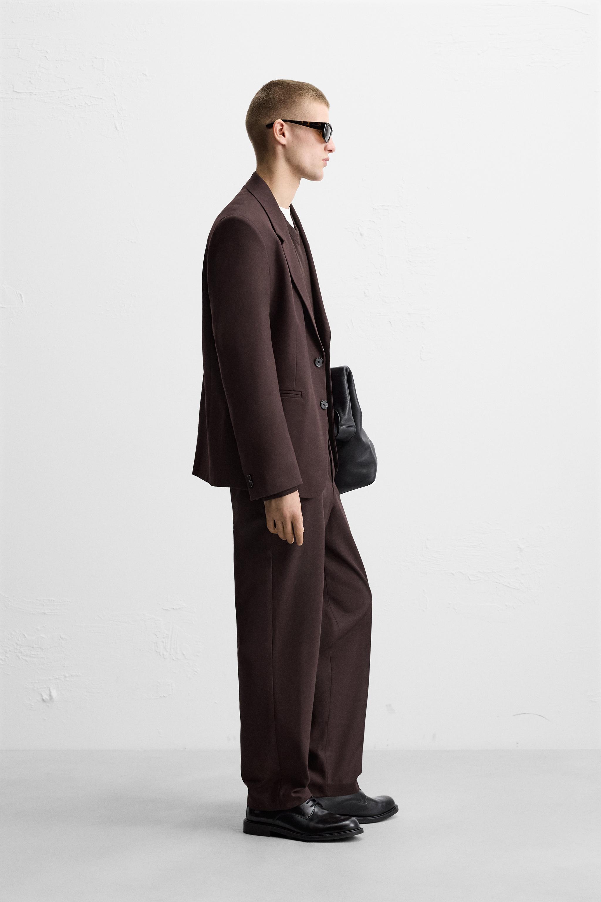 レギュラーフィットスーツブレザー - バーガンディ | ZARA Japan