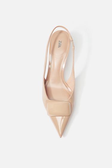 Zara SLINGBACK PIECE HEELS - Beige