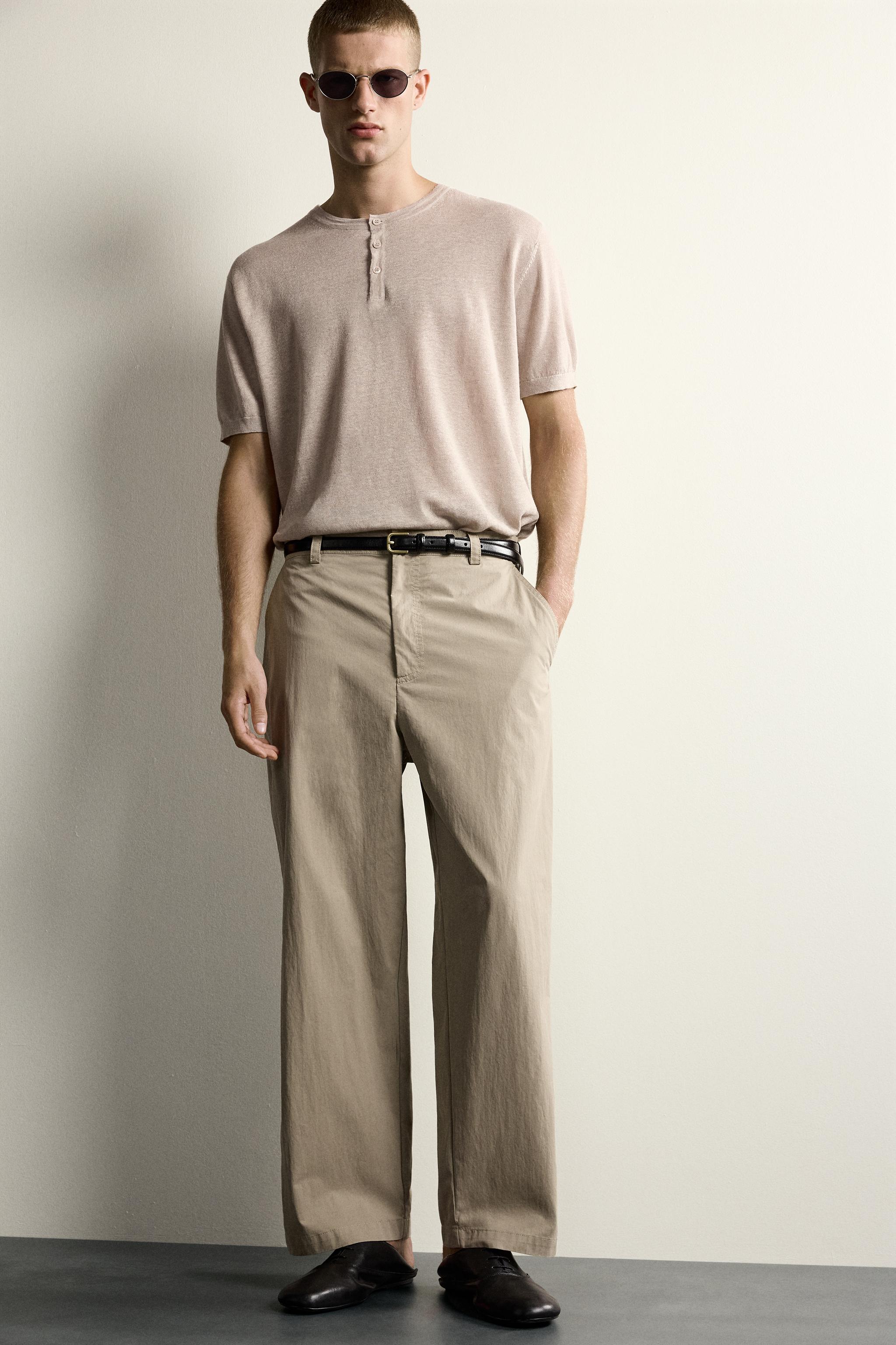 RELAXED FIT DARTED PANTS