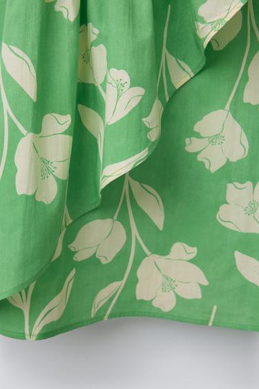 FLORAL PRINT DRESS WITH RUFFLES - Green by Zara - Image 3