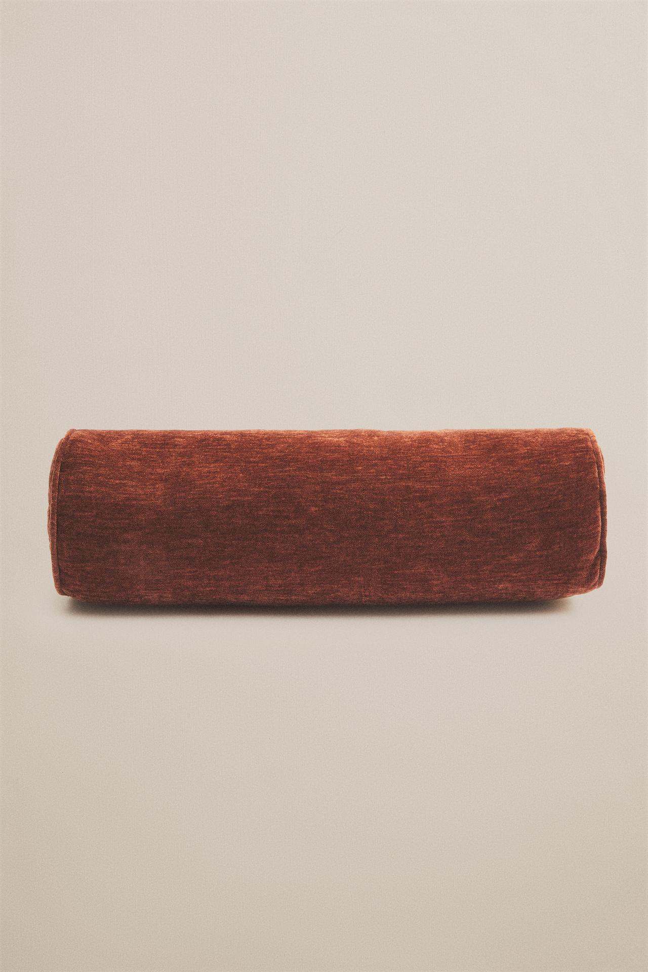 CHENILLE SEAT CUSHION WITH PIPING — Pink