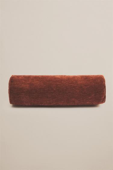 CHENILLE SEAT CUSHION WITH PIPING — Pink 1