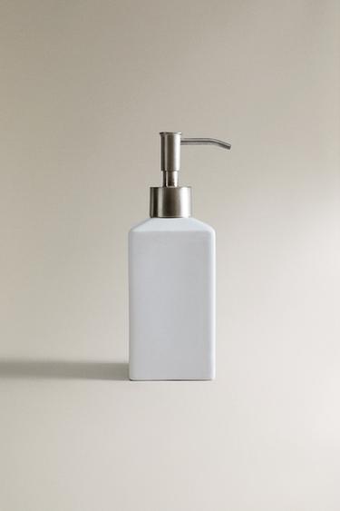 WHITE EARTHENWARE SOAP DISPENSER — White 1