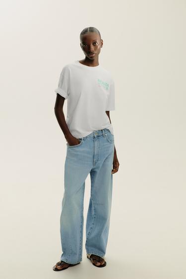 BEDRUKT T-SHIRT MET TEKST - Wit van Zara - Afbeelding 0