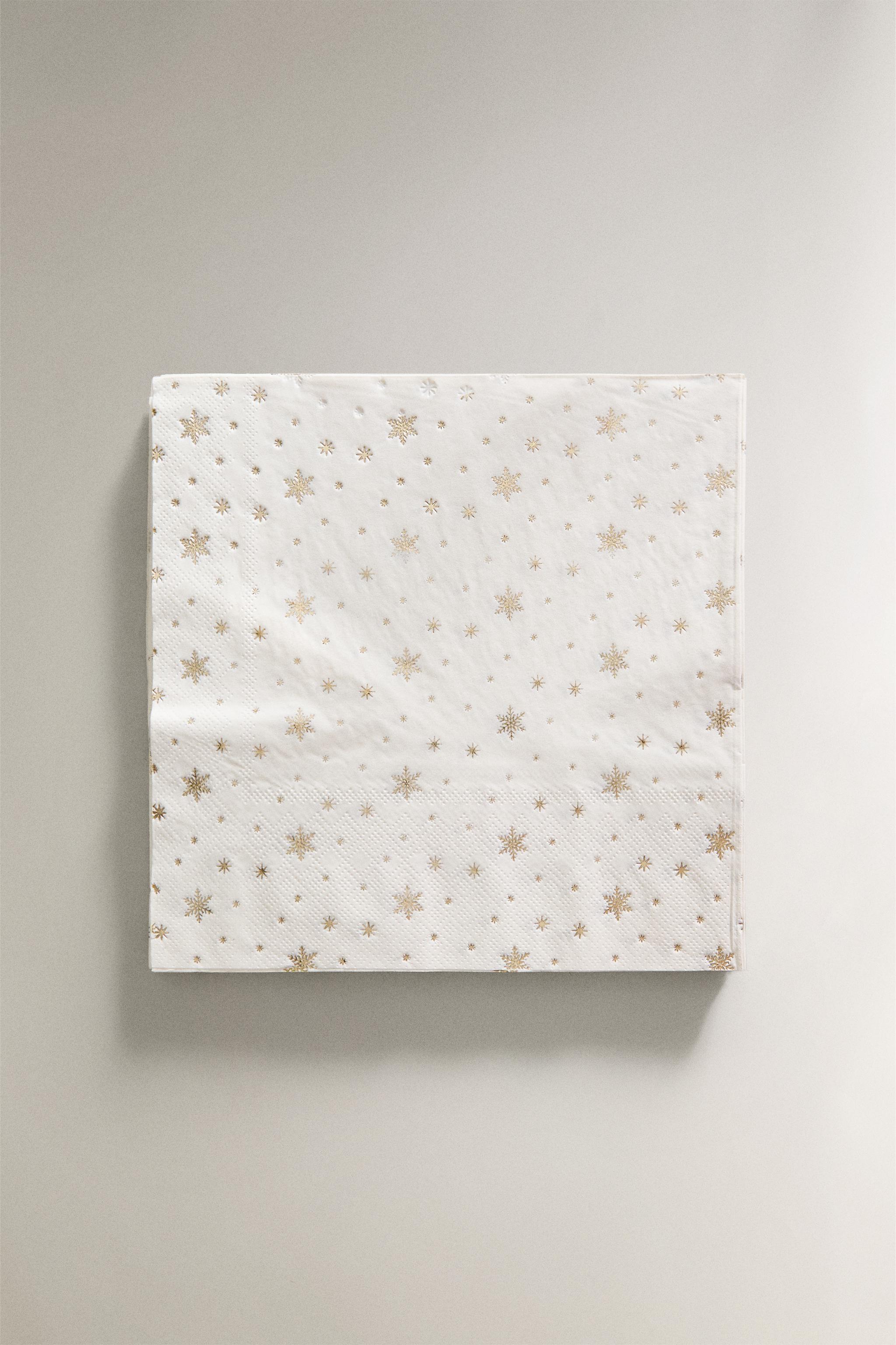 Serviettes De Table Noël Cristaux D'hiver – Lot De 20, 33x33 Cm, 3 Couches – Papier Qualité Allemagne, Biodégradables