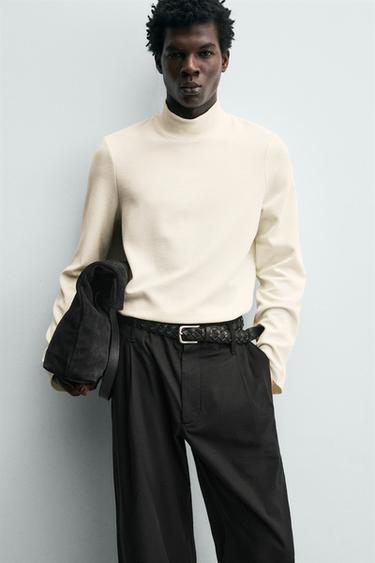 COMFORT LONG SLEEVE T-SHIRT - Light beige by Zara - Image 5