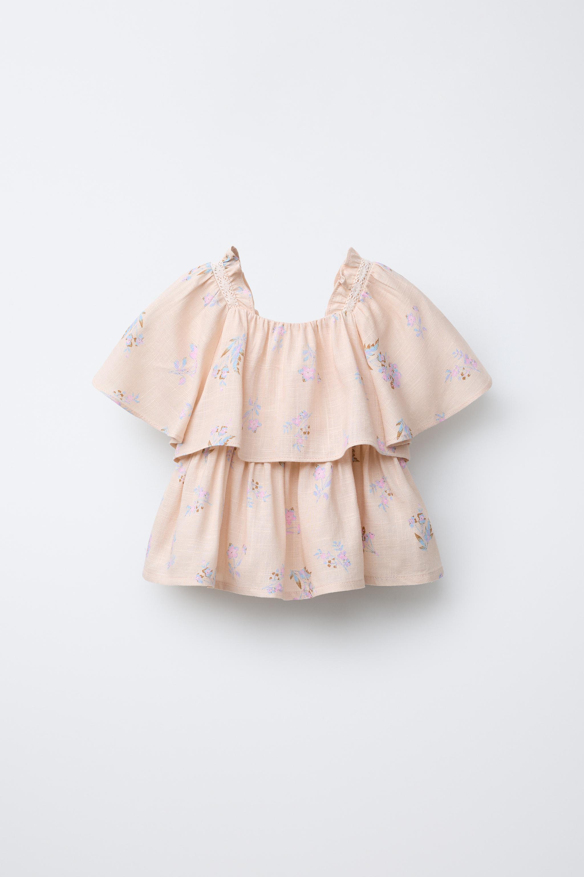 LINEN RUFFLE BLOUSE - Peach | ZARA United States