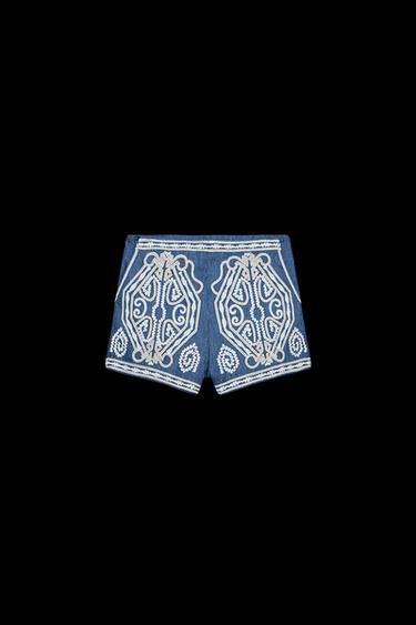 BERMUDA-SHORTS MIT STICKEREI - Blau von Zara - Bild 0