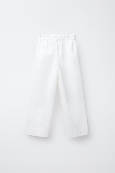 POPLIN TROUSERS - White by Zara - Image 0