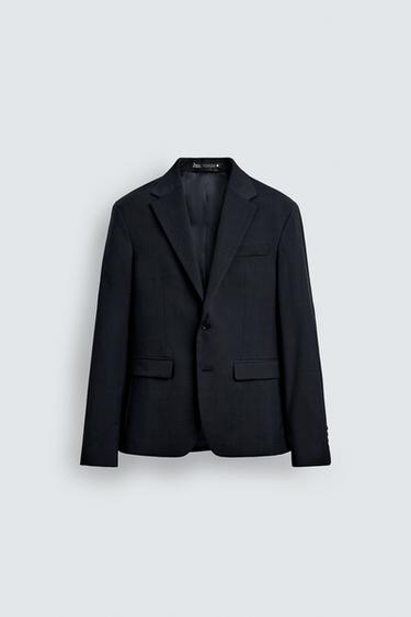 BLAZER TRAJE CUADROS - Marino de Zara - Imagen 0