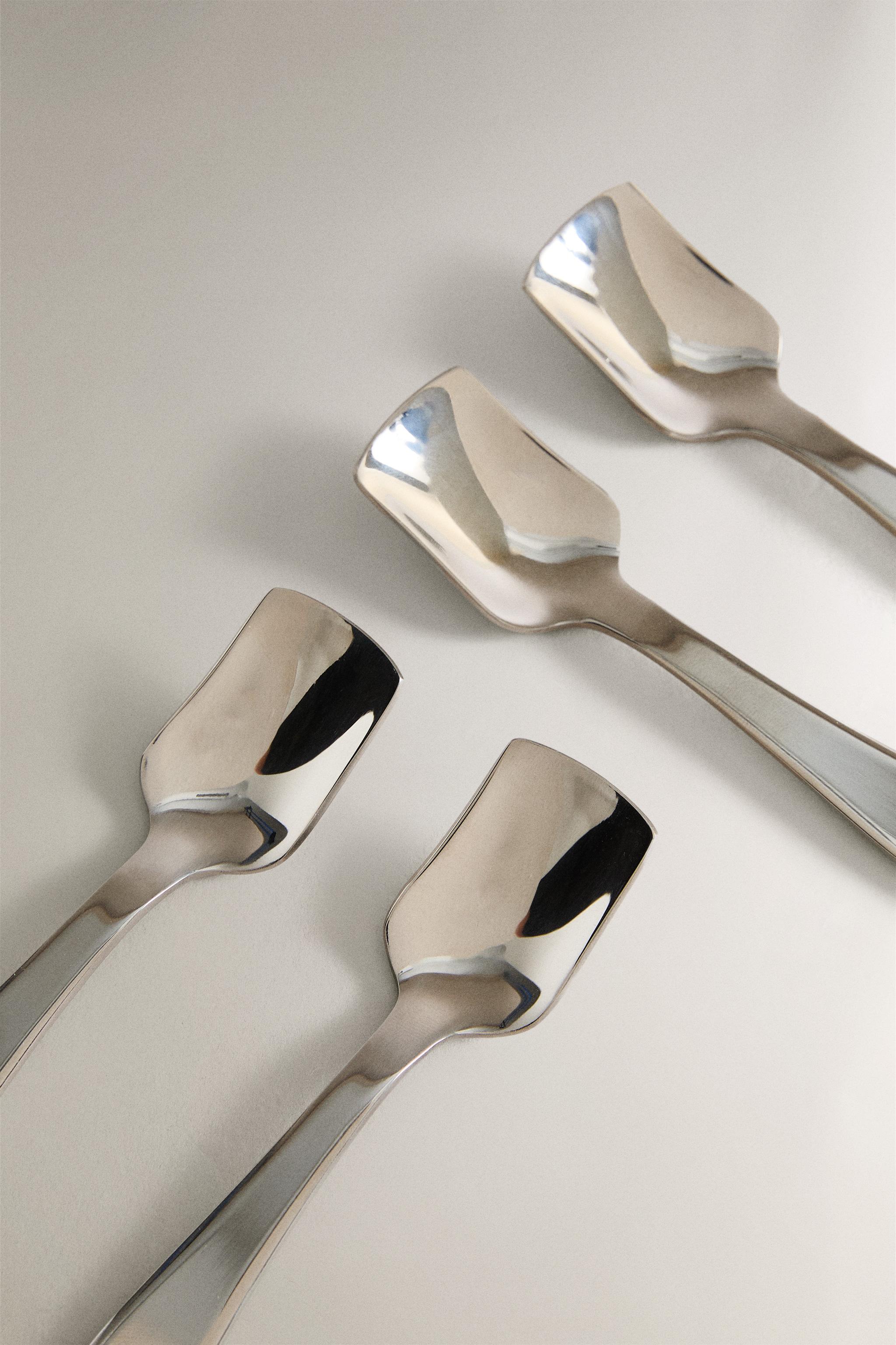 LOT CUILLÈRES À GLACE MANCHE COURBÉ (LOT DE 4)