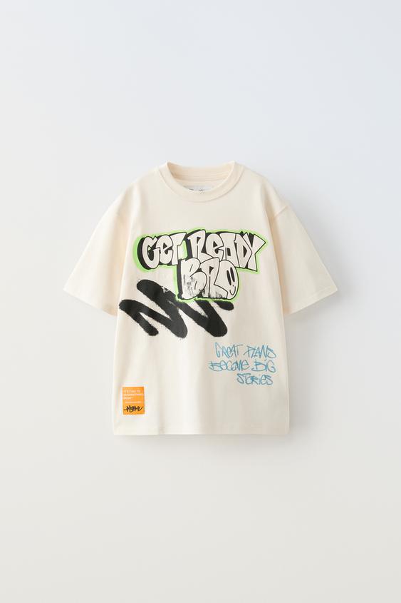 LABEL GRAFFITI T-SHIRT - Ecru | ZARA Mexico