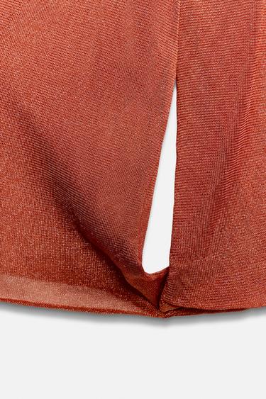 TOP EN MAILLE COL POLO - Orange de Zara - Image 6