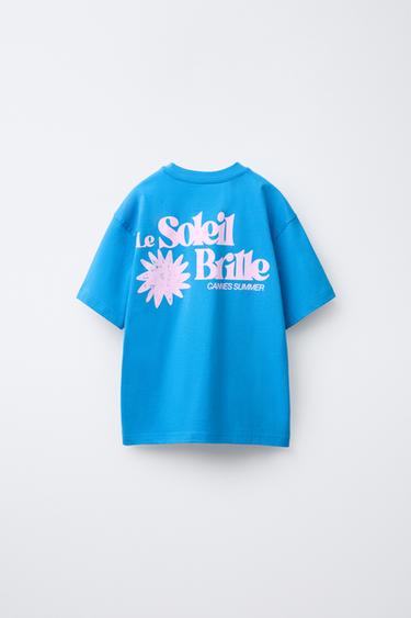 SLOGAN PRINT T-SHIRT - Bluish by Zara - Image 1