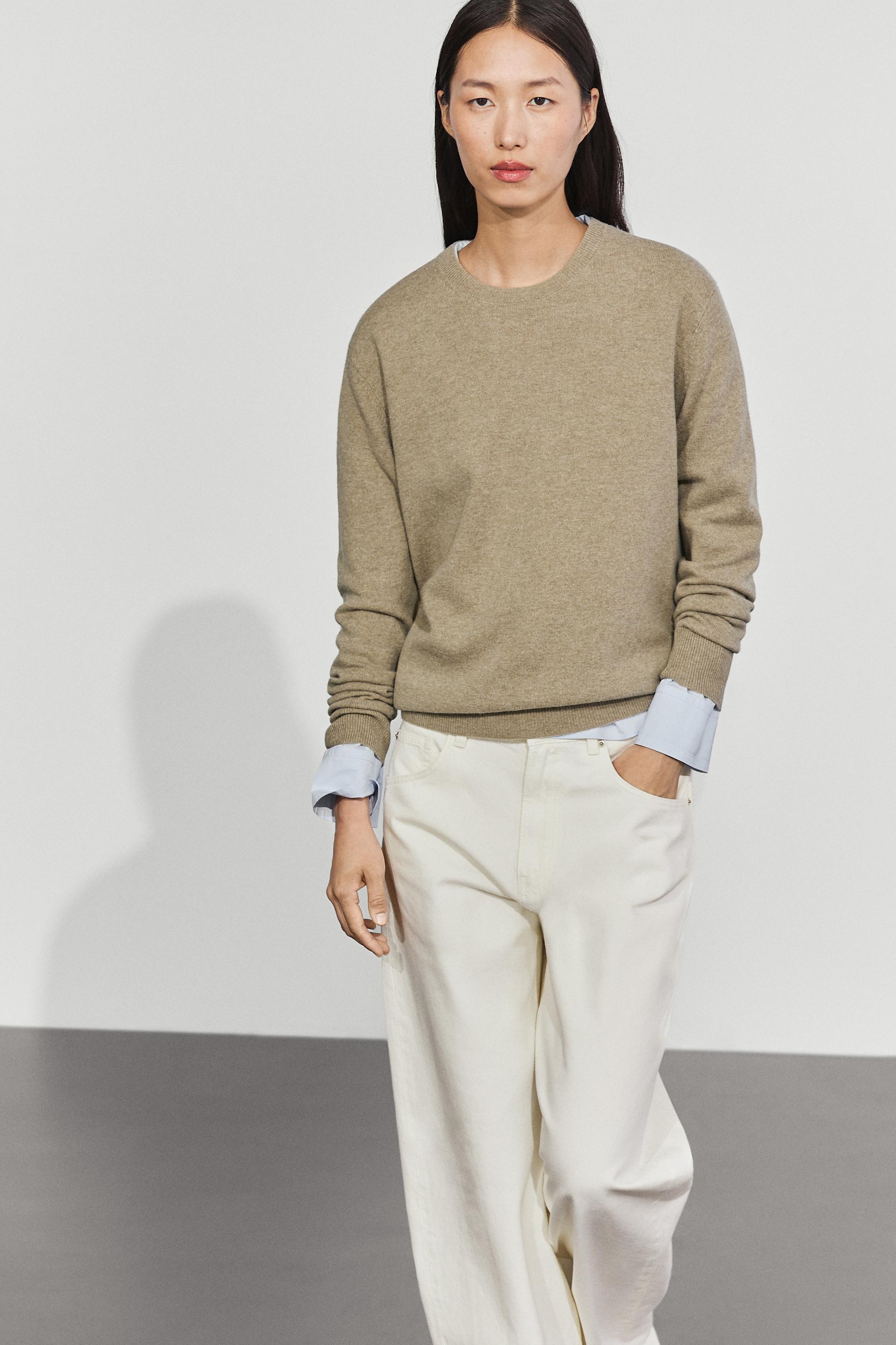 Pull en maille mélangée de laine à col rond