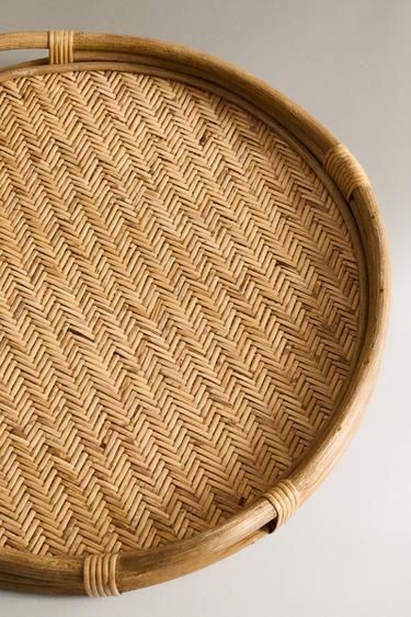 BAMBOO AND RATTAN TRAY - Light beige by Zara - Image 2