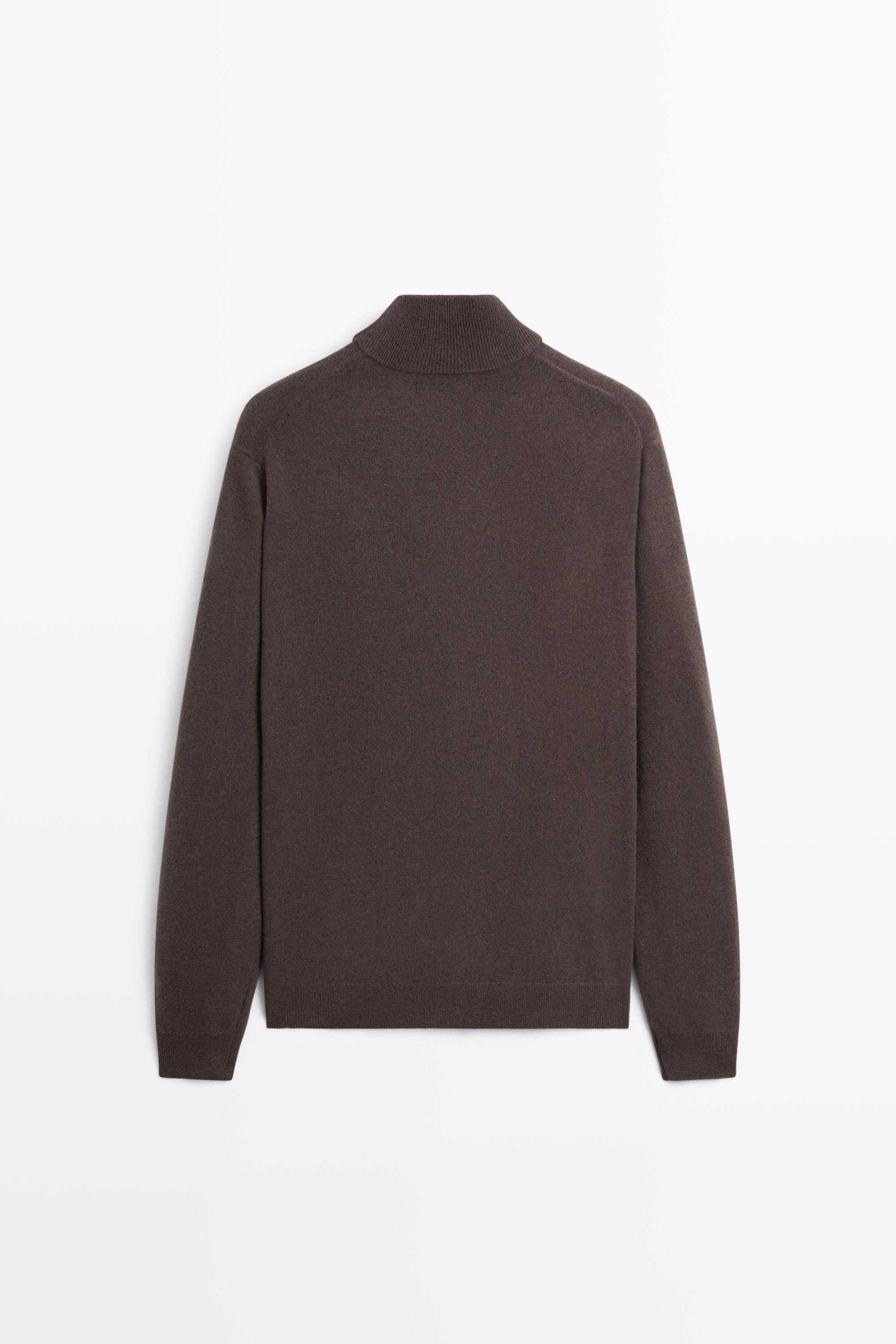 Wool blend zip-detail cardigan