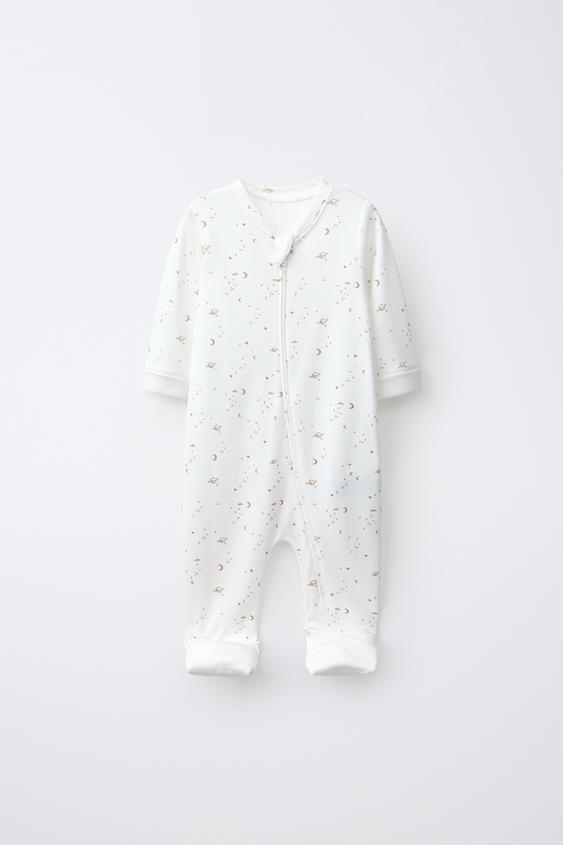 CONVERTIBLE FOOTED SPACE SLEEPSUIT - camel by Zara - Image 0