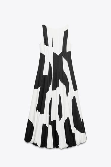 ROBE BALLON À POIS ZW COLLECTION - Blanc / Noir de Zara - Image 1
