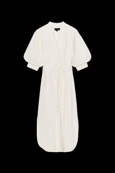 HEMDBLUSENKLEID MIT PUFFÄRMELN ZW COLLECTION - Cremefarben von Zara - Bild 0
