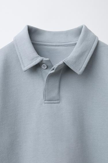 ENSEMBLE INTERLOCK PIQUÉ POLO ET PANTALON - Gris perle de Zara - Image 5