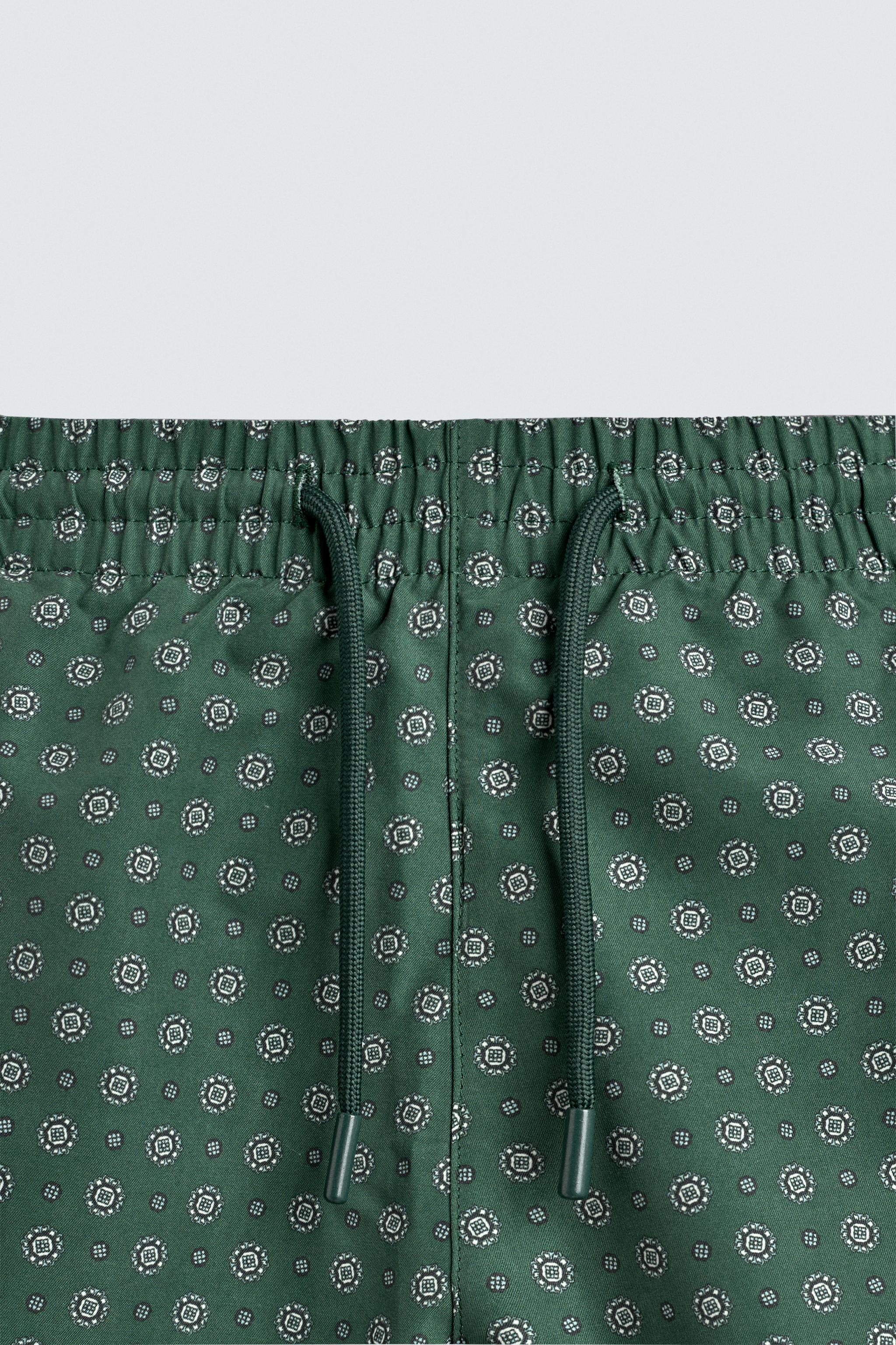 MID-LENGTH GEOMETRIC PRINT SWIMSUIT