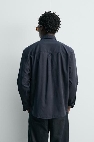 CHEMISE VOILE DE COTON - Bleu marine foncé de Zara - Image 2