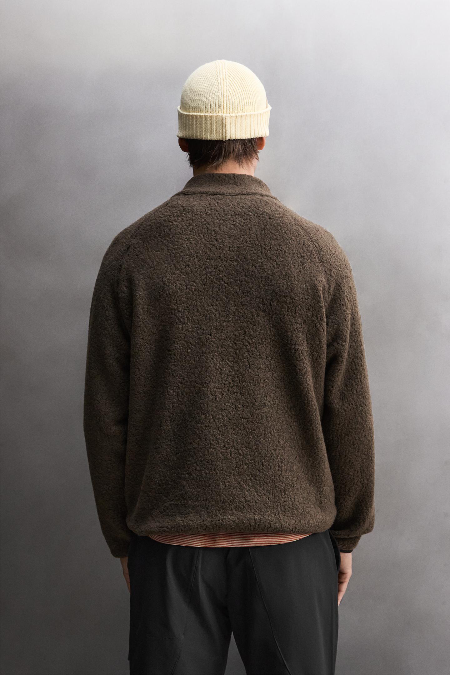 Мужская толстовка Zara Manteco® Wool-Blend Fleece, цвет: Коричневый — фото 3