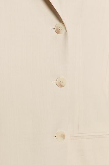 ZW COLLECTION LIMITED EDITION WOOL BLEND STRAIGHT BLAZER - Beige by Zara - Image 7