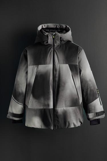CAZADORA CAPUCHA DESMONTABLE TIE DYE WATER RESISTANT Y WINDPROOF RECCO® SYSTEM SKI COLLECTION - Gris de Zara