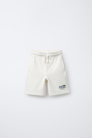 ENSEMBLE INTERLOCK T-SHIRT ET BERMUDA - Écru de Zara - Image 4