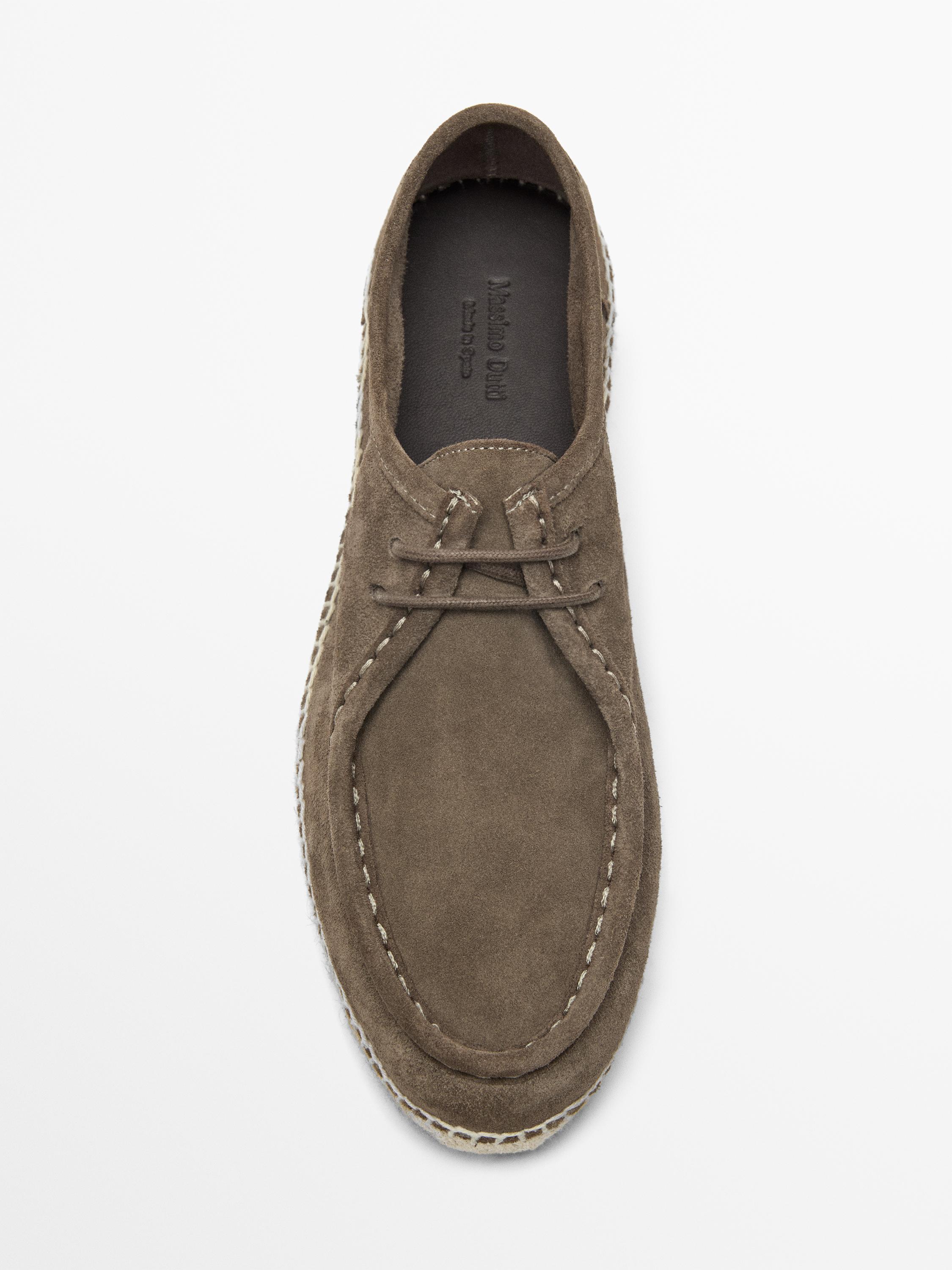 Chaussure jute ganse croûte de cuir